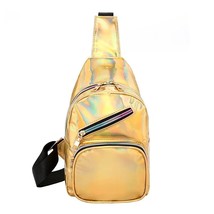 Mirror reflective laser colorful Women Chest Bag holographic Crossbody Bags for  - £139.26 GBP