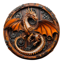 4&quot; Steampunk Dragon Sticker Decal - Gear Clockwork Wood Design Fantasy V... - $0.98