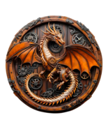 4&quot; Steampunk Dragon Sticker Decal - Gear Clockwork Wood Design Fantasy V... - $18.03 MXN