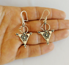 Berber Earring Silver Sterling Moroccan Artisan Filigree Dangle Tazerzit... - $461.33 MXN