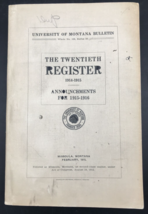 Antique 1914-1915 University of Montana Bulletin 20th Register  Missoula MT - £16.61 GBP