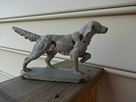 Old Vtg Cast Iron Pointer Hunting Dog Walking Door Stop Stopper 7 1/2&quot; x 4 3/4&quot; - £64.26 GBP