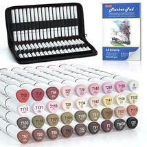 Colorful Creations: 36 Dual Tip Alcohol Based Tone&amp;Hair Markers Set with Blender - $54.44