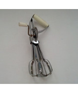 vintage shabby chic  display decor hand held crack egg beater mixer  - $19.75