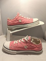 Converse One Star Pink Low Top Canvas Sneakers Shoes Pink Youth Size 2.5 Unisex - £21.69 GBP