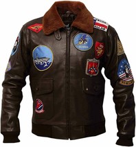 G1 Bomber Top Gun Tom Cruise Flight Navy Air Force Leather Jacket for Men - £119.10 GBP