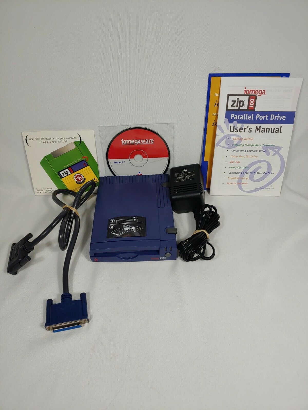 Iomega Zip 100 External Drive For PC Z100P2 Floppy, Zip & Jaz Drives