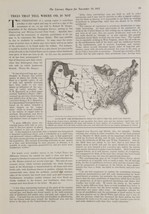 1921 Magazine Picture Article Trees That Tell Where Oil is Not Map of USA - £13.72 GBP