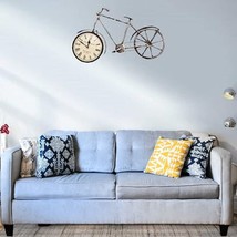Bicycle Wall Clock Metal Wall Hanging Sculpture For  Room Decor by MARMO... - £47.04 GBP
