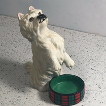 FRANKLIN MINT PUPPY DOG FIGURINE sculpture vintage West Highland White T... - £23.61 GBP