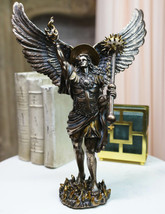 Ebros Saint Uriel Archangel Statue Light of God Cherub Angel of Repentance - £55.05 GBP