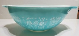 Vintage Pyrex Blue Amish Butterprint 444 Large Cinderella Nesting Bowl 4Q  - £51.92 GBP