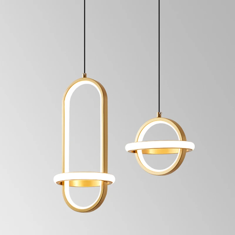 Nordic LED Pendant Light Modern Minimalist Gold Chandelier For Bedroom D... - $47.59+