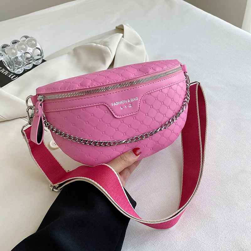 New Women Chain Waist Bag PU Leather Fanny Pack Waist Belt Bag for Women 2023    - $66.97