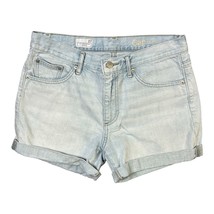 GAP 1969 Jean Shorts Light Blue Bleached Vintage Sexy Boyfriend Women 27 Cuffed - £18.36 GBP