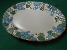 Great Poppy Trail By Metlox China &quot;Sculptured Grape&quot; Platter 9&quot; X 12&quot; - £17.62 GBP