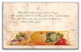 Thanksgiving Greeting Poem Pumpkin Harvest Scene DB Postcard Z7 - £2.35 GBP