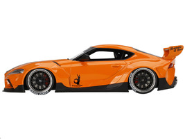 Toyota Pandem GR Supra V1.0 Orange with Black Hood 1/18 Model Car by Top... - $196.48