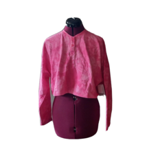 BP Henley Top Sweatshirt Pink Women Crop Tie Dye  Size XS - £18.16 GBP