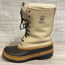 Lacrosse Winnipeg Snow Boots Mens 9 Tan Vintage Leather Insulated Winter USA - £38.48 GBP