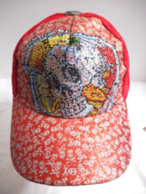 Don Ed Hardy Designs Red Mesh Trucker Snapback Cap Bead Skull/Skeleton C... - $39.99