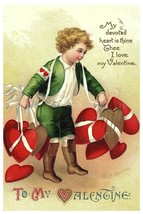 To My Valentine Ellen Clapsaddle Vintage Embossed Valentine&#39;s Day Postcard 1914 - £38.30 GBP