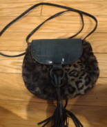 WOMENS BUENO PURSE FAUX ANIMAL PRINT AND LEATHER LONG SHOULDER STRAP - £6.29 GBP