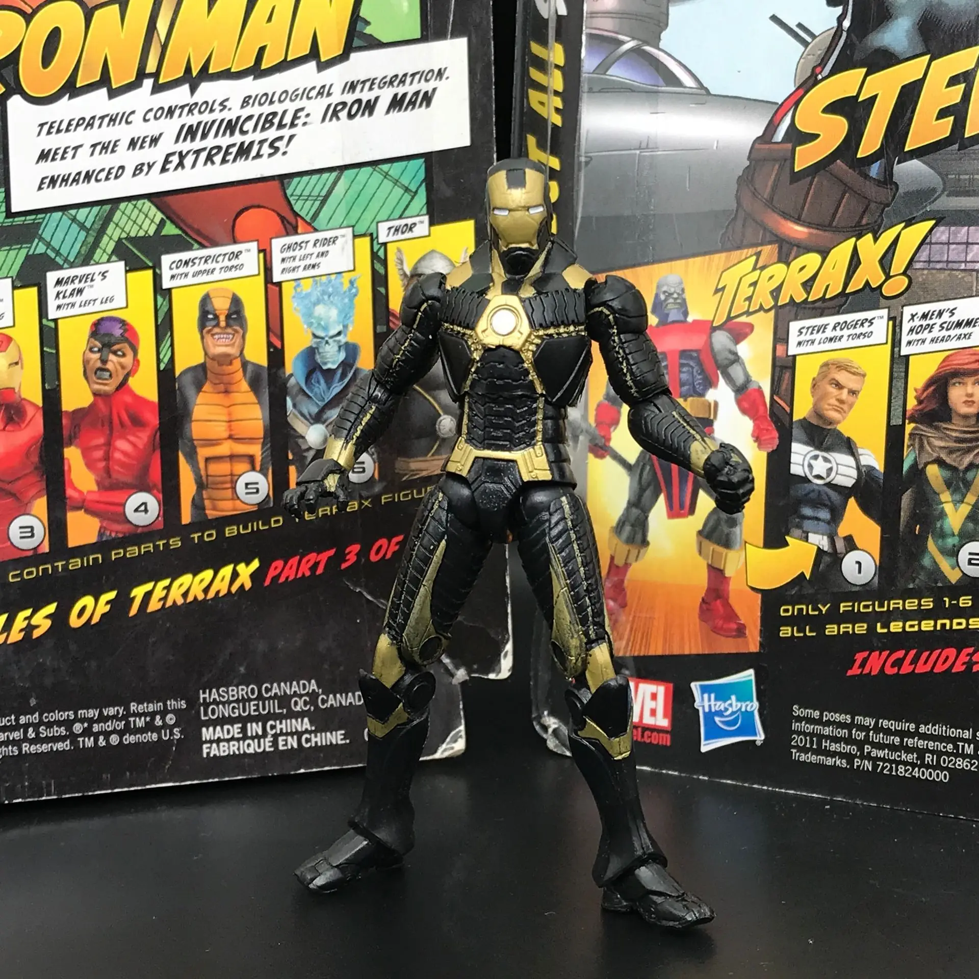 Marvel Universe 3.75&quot; Ironman Black Golden Armor Action Figure - £12.33 GBP