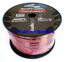 10 Gauge 300&#39; ft SPEAKER WIRE Red Black Cable Car Audio Home Stereo 12V ... - $127.77