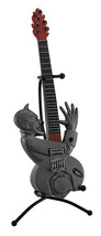 Evil Entertainer Pewter Grey Fiery Demon Guitar Coin Bank - $39.58