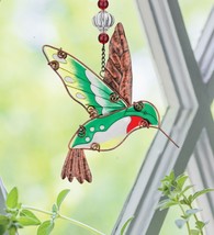 Colorful Glass Suncatcher Bird Window Hanging, CHOOSE Color - $15.90