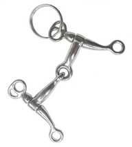 Western Saddle Horse Tom Thumb Bit Key Ring Silver Metal Rodeo Ranch Key... - $4.85