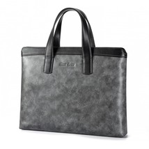 BISON DENIM Men Genuine Leather Briefcase Bag Business Work Handbag 13.5 Inch La - £112.93 GBP
