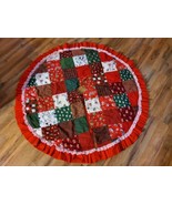 Christmas Tree Skirt Large Vintage Handmade Patchwork Quilted Reversable... - £55.92 GBP