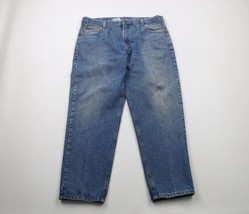 Vintage Carhartt Mens 40x30 Distressed Spell Out Straight Leg Denim Jeans Blue - £47.44 GBP