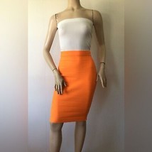NEW SUSANA MONACO Bright ClownFish Orange Bandage Pencil Skirt (Size M) - £43.21 GBP