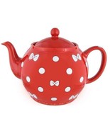 NEW DISNEY PARKS EXCLUSIVE MINNIE MOUSE RED TEAPOT BOWS &amp; DOTS POLKA  DOT - £38.94 GBP