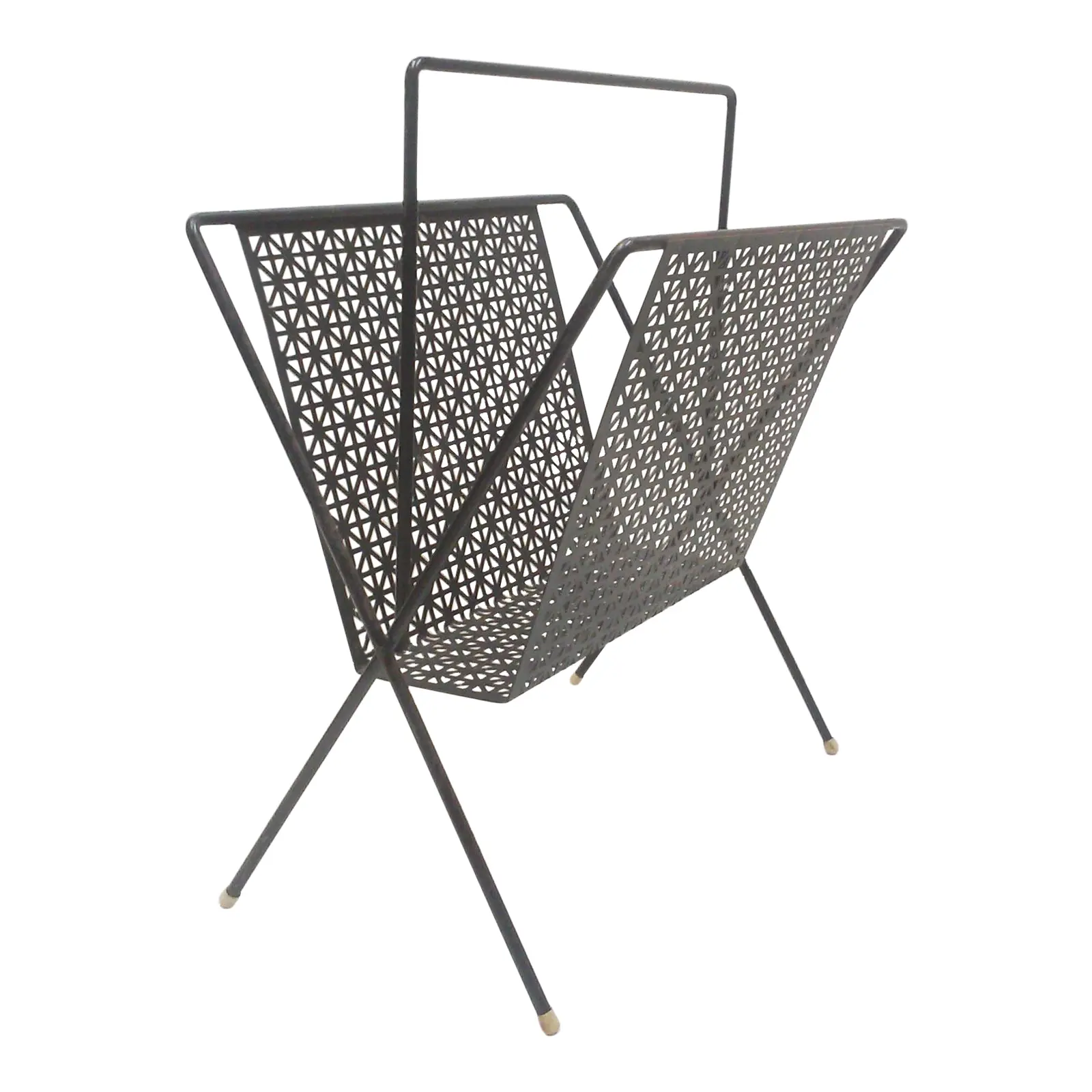 1950’s Mathieu Mategot Style Magazine Rack, Perforated Metal - £281.80 GBP