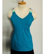 Lululemon Top X Back Tank Shelf Bra Athletic Aqua Navy 8 - $20.18 CAD