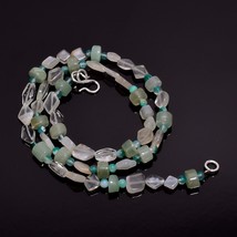 Natural Moonstone Multi Aventurine Gemstone Mix Shape Beads Necklace 17&quot; UB-5275 - £7.67 GBP