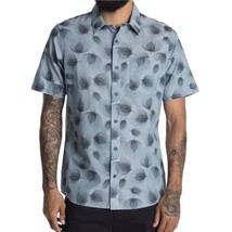 Travis Mathew Clearance Men&#39;s Short Sleeve On The Bank Floral Print Shirt Blue - £34.70 GBP