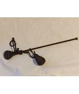 Vintage Ancien Fonte Suspendu Balance Crochet Ferme Main Outil Avec Poids - $41.56