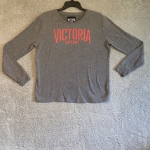 Womens Victoria’s Secret Sport Grey Sweatshirt long sleeve Sz M Red Logo - £7.75 GBP