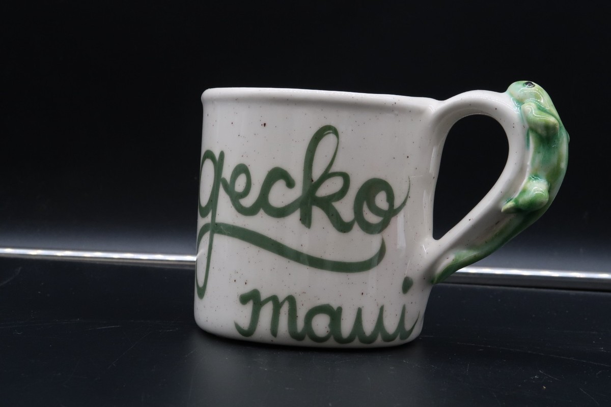 Vtg Ceramic Coffee Mug Gecko Maui Island Travel Souveneir Unique Gift #1 - $29.99