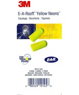5 pr E-A-Rsoft Yellow Neon Foam Earplugs Tapered Ear Plug 33db nrr 3M VP... - $20.48