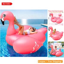 Inflatable 102'' Pink Flamingo Pool Float - Ideal for Relaxation &amp; Group... - $84.10