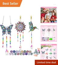 Artistic 5D Diamond Painting Kit for Kids - Includes Wind Chimes &amp; Sunca... - $33.61