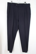 Lands End 37 Navy Blue Traditional Fit 100% Wool Pants - £23.38 GBP