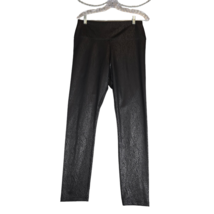 Simply Vera Wang Womens Large Leggings Live In Black Silver Faux Leather - £11.56 GBP