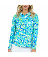 NWT Ladies IBKUL EMMA TURQUOISE Long Sleeve Polo Golf Shirt - S &amp; L - $1,195.99 MXN